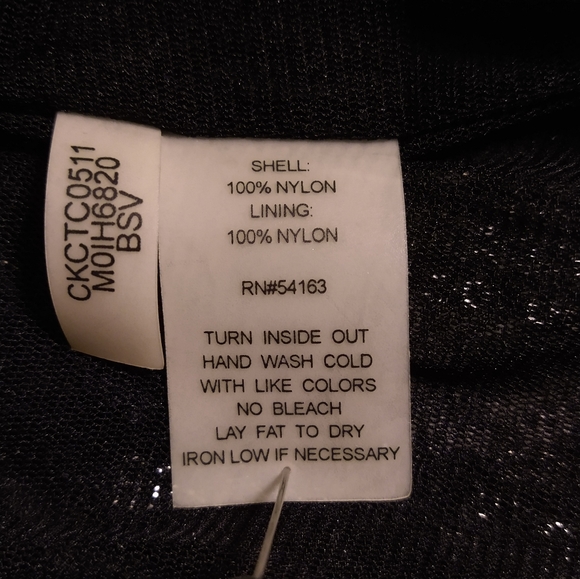 CALVIN KLEIN BLACK & SILVER SEQUIN EMBELLISHED TANK TOP L USA - Picture 5 of 5